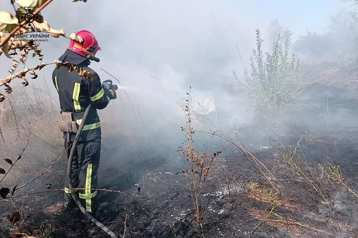 За добу рятувальники Дніпропетровщини 56 разів залучались до ліквідації пожеж на відкритих територіях, - ФОТО