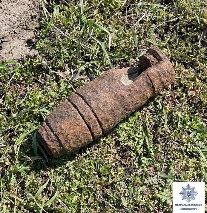 В поле под Кривым Рогом нашли устаревший артиллерийский снаряд, - ФОТО, фото-1