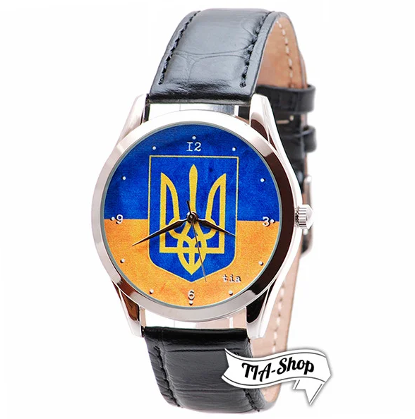 Подарок парню военному часы с флагом и гербом Украины