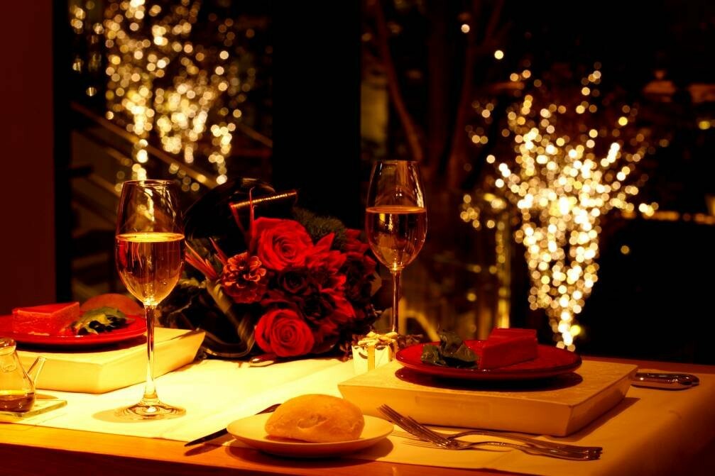 романтический ужин на двоих в ресторане